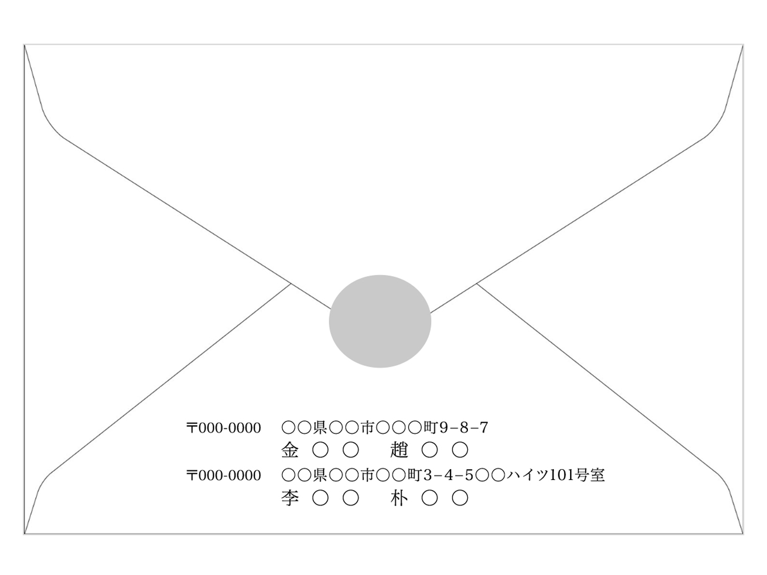 封筒差出人印刷イメージ