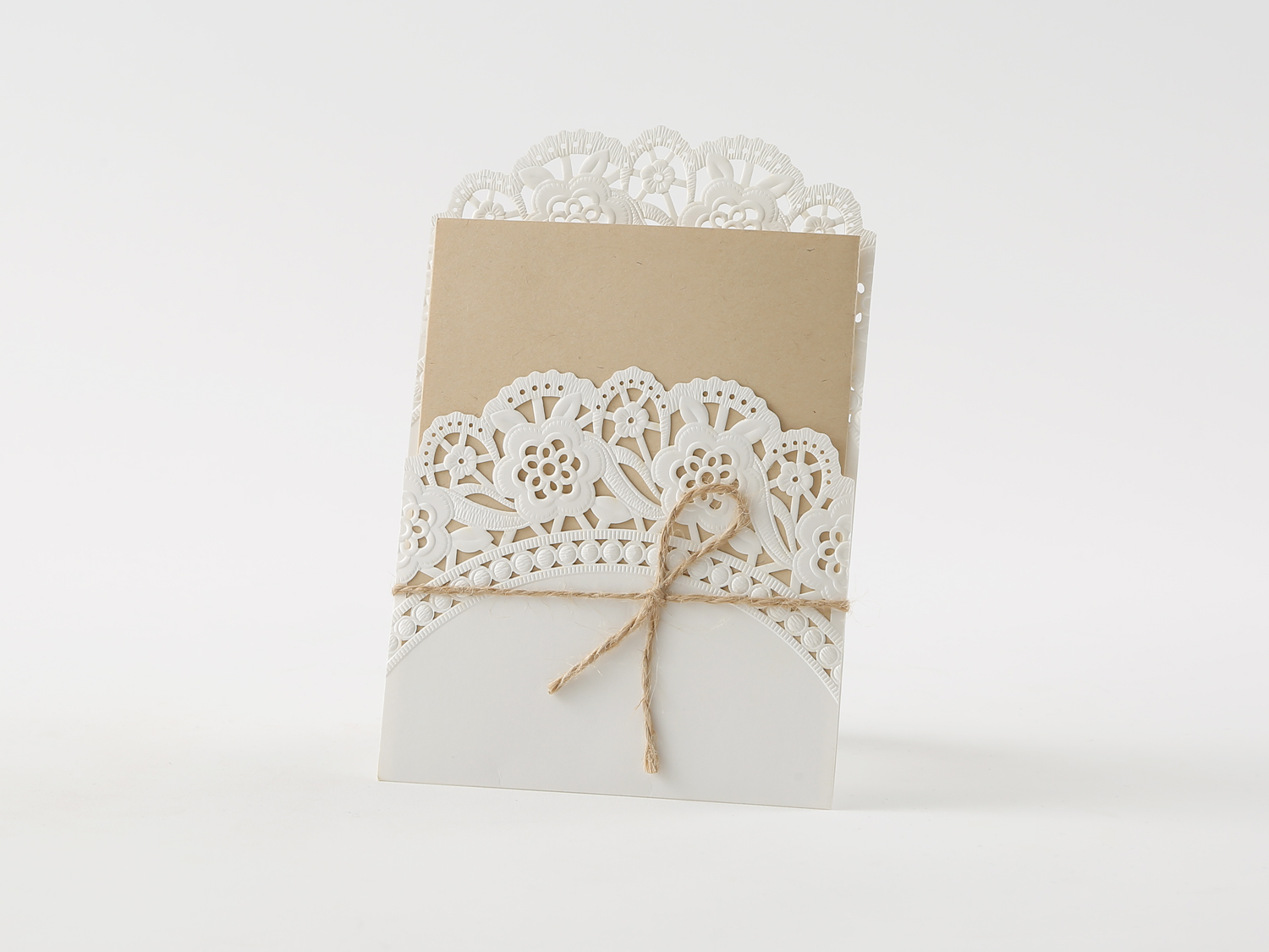 50％OFFセール　結婚式招待状BH-5010 natural/白紙/10部セット