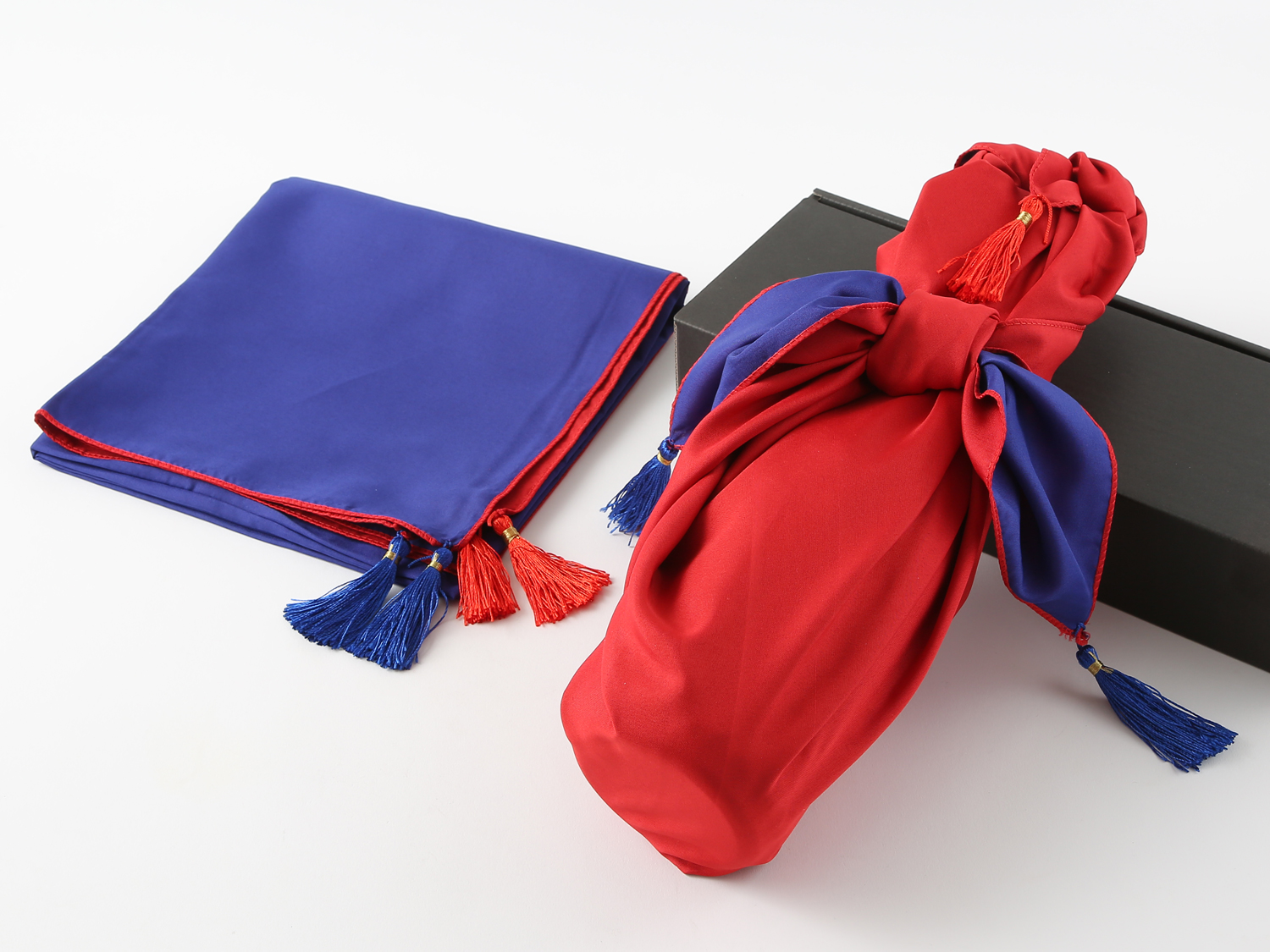 韓国風呂敷 ポジャギ（特大） 赤&青リバーシブル